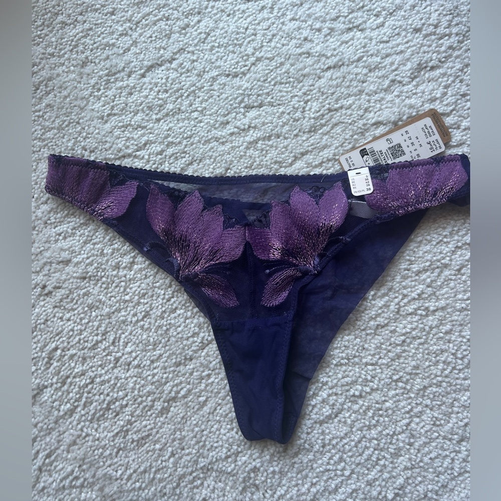 Purple Floral Lace Panties